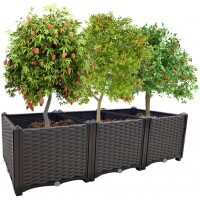 Raised Garden Bed Deepened Planter Box Plastic Elevated Garden Boxes Planters for Outdoor Plants Plant pots Perfect for Patio Balcony Deck to Planting Flowers Vegetables Tomato and Herbs TDDSS