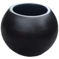 Round Big Modern Fiberglass Planter Bubble Like Elegant Shape Tree Pot Indoor Outdoor Colors Available 14" H x 17" W Black