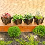 Set of 4 Tapered Wooden Planters