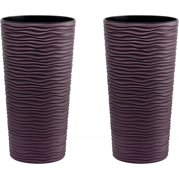 Tall planters for Outdoor Plants 20 inch Indoor Tree Planter Pot Set of 2 Purple