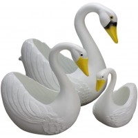 White Swan Planter 3 piece Set: Classic Union Products Yard Decorations Made in the USA!