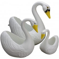 White Swan Planter 3 piece Set: Classic Union Products Yard Decorations Made in the USA!