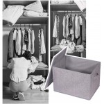 4 Pack Large Foldable Storage Box with Lids [16.5x11.8x11.8] Fabric Storage Cube Organizer Cloth Containers Linen Bins Baskets for Closet Clothes Clothing Bed Room