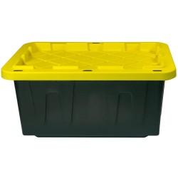 5 Gal. Plastic Storage Tote Black Yellow Set of 4