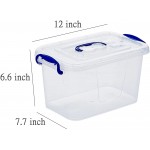 6-Pack Clear Plastic Storage Bin with Lids Stackable Organizer Box with Latching Handle 6.5L 7quart