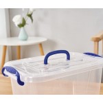 6-Pack Clear Plastic Storage Bin with Lids Stackable Organizer Box with Latching Handle 6.5L 7quart