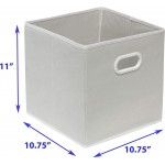 6 Pack SimpleHouseware Foldable Cube Storage Bin with Handle Grey