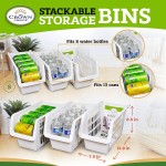 Baskets Organizing Bins – Small Size 3 Pack – Heavy Duty Stackable Storage Bins and Pantry Organizer – Perfect Under Sink Organizer Bins Pantry Baskets Wire Basket Replacement – Stacking Sliding