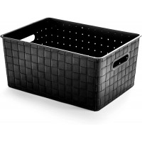 BINO Woven Plastic Storage Basket Large Black