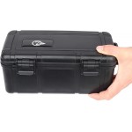 Black Storage Box Odor Resistant Storage Container with Easy Grip Handle ABS Plastic Portable Storage Case with Padded Lock