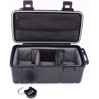 Black Storage Box Odor Resistant Storage Container with Easy Grip Handle ABS Plastic Portable Storage Case with Padded Lock