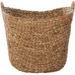 Deco 79 Large Seagrass Woven Wicker Basket with Arched Handles Rustic Natural Brown Finish as Coastal Decorative Accent or Storage 21" W x 17" L x 17" H