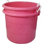 HOMZ 0402PKDC.02 Rope Handle Tub Set of 2 Pink 2 Count