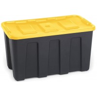 HOMZ 34 Gallon Durabilt LLDPE Container Heavy Duty Plastic Storage Set of 2 Black and Yellow 2 Set