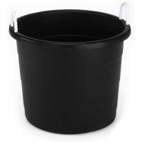 Homz Plastic Utlity Rope Handle Tub Black Set of 2