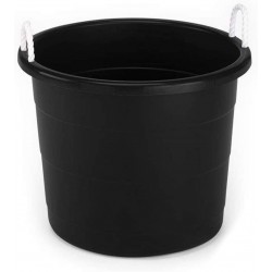 Homz Plastic Utlity Rope Handle Tub Black Set of 2