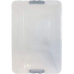 HOMZ Snaplock Clear Storage Bin with Lid X Large Latching-64 Quart Set of 2 Blue 2 Pack