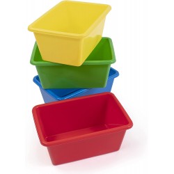 Humble Crew Small Plastic Storage Bins Set of 4 Primary Colors