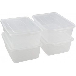 Jekiyo Clear Plastic Storage Bin 14 Quart Latching Box Container with Lid 4 Packs