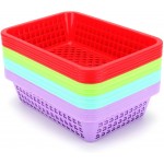 Jucoan 20 Pack Plastic Storage Baskets 10 x 7.1 x 2.5 Inch Colorful Stackable Desktop Organizer Tray Classroom Storage Baskets for Pens Pencils and Crayon