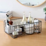 Kingrol 2 Pack Wire Storage Baskets with Handles Metal Organizer Basket Bins for Home Office Nursery Laundry Shelves Organizer