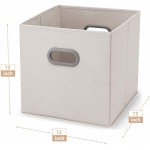 MaidMAX Storage Bins 12x12x12 for Home Organization and Storage Toy Storage Cube Closet Organizers and Storage with Dual Plastic Handles Beige Set of 6