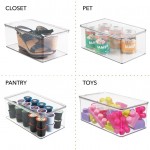mDesign Closet Stackable Plastic Storage Box with Lid Container for Organizing Mens and Womens Shoes Booties Pumps Sandals Wedges Flats Heels and Accessories 5" High Clear