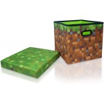Minecraft Grass Block Storage Cube Organizer | Minecraft Storage Cube | Grass Block From Minecraft Cubbies Storage Cubes | Organization Cubes | 15-Inch Square Bin With Lid