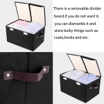 senbowe Larger Storage Cubes [4-Pack] Linen Fabric Foldable Collapsible Storage Cube Bin Organizer Basket with Lid Handles Removable Divider for Home Nursery Closet 16.5X 11.8 x 9.8”