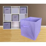 Sodynee Foldable Cloth Storage Cube Basket Bins Organizer Containers Drawers 6 Pack Light Purple