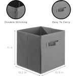 Sorbus Foldable Storage Cube Basket Bin 6 Pack Grey