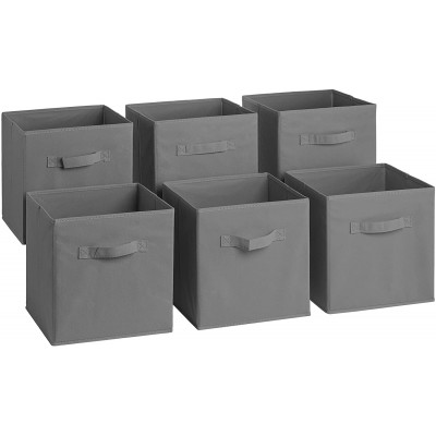 Sorbus Foldable Storage Cube Basket Bin 6 Pack Grey