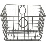 Spectrum Diversified Teardrop Large Wire Basket Steel Versatile Storage & Organization Utility Tote Cube Storage Bin for Home Organization Industrial Gray