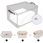 StorageWorks Metal Storage Baskets for Shelves with Frame Rectangle Storage Bins Natural Jumbo 2-Pack