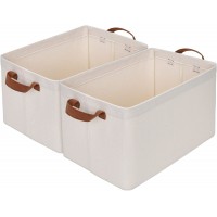 StorageWorks Metal Storage Baskets for Shelves with Frame Rectangle Storage Bins Natural Jumbo 2-Pack