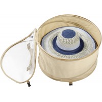 TIURE Large Hat Pop Up Bag Storage and Travel Box for Big Round Hats and Caps Expands to Required Size Keeps Out Dust and Dirt 19 inches Diameter Large
