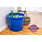 United Solutions TU0333 19 Gallon Rope Handle Heavy-Duty Organization and Easy-Access Storage Tub Multi-Purpose Made with Rugged Plastic Pack of 2 Blue 2 Units
