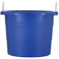 United Solutions TU0333 19 Gallon Rope Handle Heavy-Duty Organization and Easy-Access Storage Tub Multi-Purpose Made with Rugged Plastic Pack of 2 Blue 2 Units