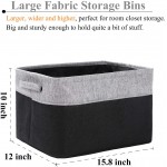 WEHUSE Large Storage Baskets for Closet Shelves 15.8 L x 12 W x 10 H Inches Foldable Fabric Storage Bins Set of 3