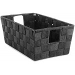 Whitmor 6581-2712-BLK Woven Strap Small Shelf Tote Black