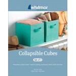Whitmor Set of 2-10 x 10 x 10 inches-Turquoise Collapsible Cubes