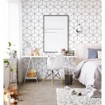 393"x17.7" Wallpaper Geometric Peel and Stick Wallpaper White and Black Contact Paper Stripe Wallpaper Self-Adhesive Removable Wallpaper for Wall Covering Vinyl Rolls