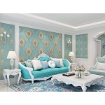 Blooming Wall Peel and Stick Floral Damasks Mirror Textured Wallpaper Wallcovering Wallpaper in Livingroom Bedroom 34.2 Square feet roll Match FlowerPrepasted