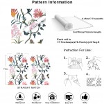 Floral Peel and Stick Wallpaper Floral Vintage Contact Paper Decorative Self Adhesive Removable Wallpaper 17.7”×78.7” Vintage White Flower and Bird Wallpaper for Furniture Renovation Vinyl Film