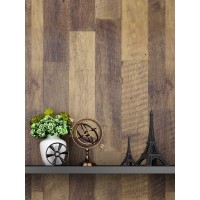 FunStick Brown Wood Wallpaper Peel and Stick Shiplap Wallpaper Self Adhesive Faux Wood Grain Contact Paper Waterproof Removable Wood Planks Wall Paper for Walls Countertops Table Cabinets 15.8"x78.8"
