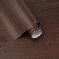 GloryTik 17.7inx393.7in Red Brown Wood Peel and Stick Wallpaper Dark Brown Wood Contact Paper for Cabinets Self Adhesive Film Removable Real Wood Wallpaper Waterproof Wood Grain Paper for Shelf Liner