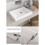 Glossy Granite Paper for Countertops Marble Peel and Stick Wallpaper 15.7” ×118” Kitchen Marble Contact Paper Granite Self Adhesive Removable Wallpaper for Bathroom Waterproof Easy to Install & Clean