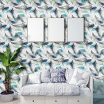 Green Peacock Feather Renter Friendly Wallpaper 17.7" x 196.8" Frosted Boho Peel and Stick Living Room Wallpaper Self Adhesive Removable Contact Paper for Shelves Spliceable Vinyl Wallpaper