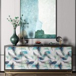 Green Peacock Feather Renter Friendly Wallpaper 17.7" x 196.8" Frosted Boho Peel and Stick Living Room Wallpaper Self Adhesive Removable Contact Paper for Shelves Spliceable Vinyl Wallpaper