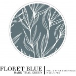 Hall & Perry Peel and Stick Removable Wallpaper in Floret Pattern Blue- 17.71 in x 198 in Roll